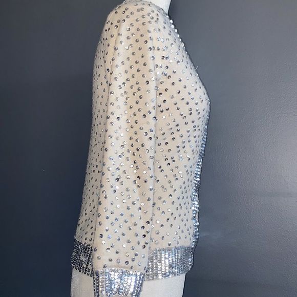 An Original Milly Of New York Silver Sequence Cardigan - Picture 4 of 13